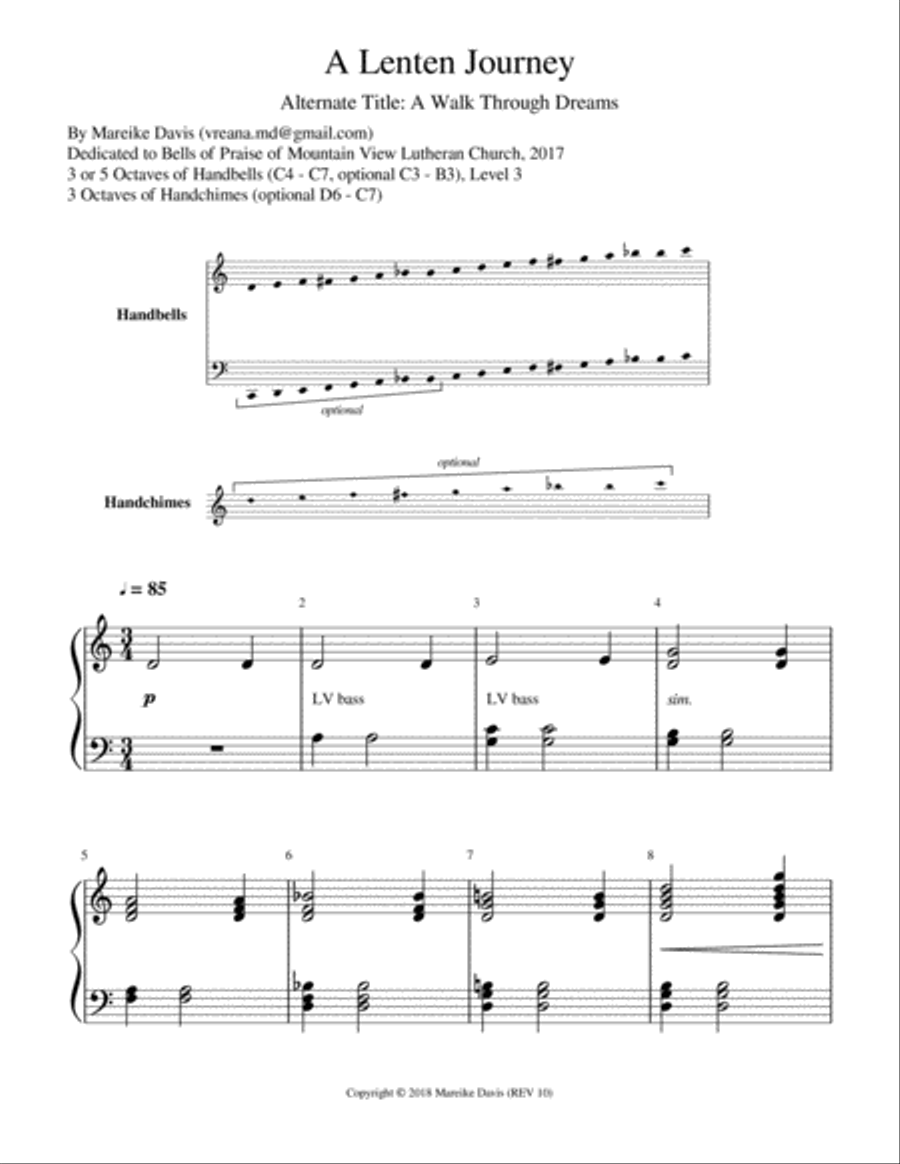 A Lenten Journey Handbell Choir scores gallery preview page 1
