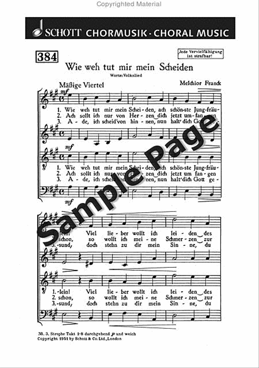 Franck M Wie Weh Tut Mir Mein Scheiden Mixed Choir scores gallery preview page 2