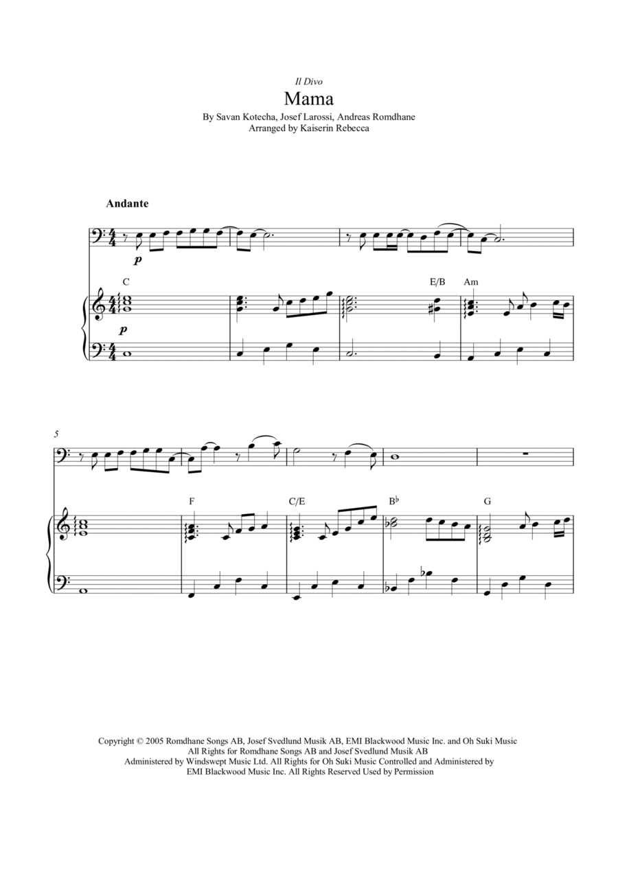 Mama Mama Bassoon scores gallery preview page 1