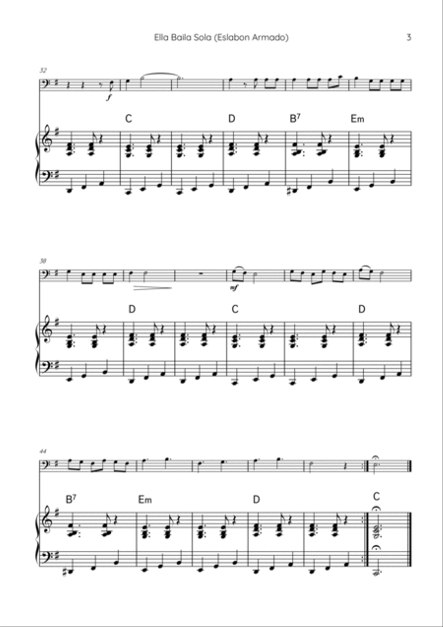 Ella Baila Sola Piano scores gallery preview page 3