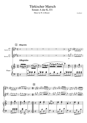 "Turkish March" piano trio/ Soprano Sax & Baritone Sax