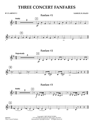 Three Concert Fanfares - Bb Clarinet 2
