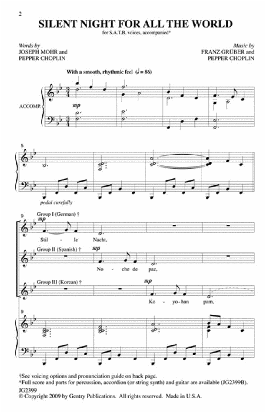 Silent Night for All the World 4-Part scores gallery preview page 2
