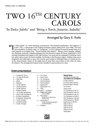 Two 16th Century Carols: Score