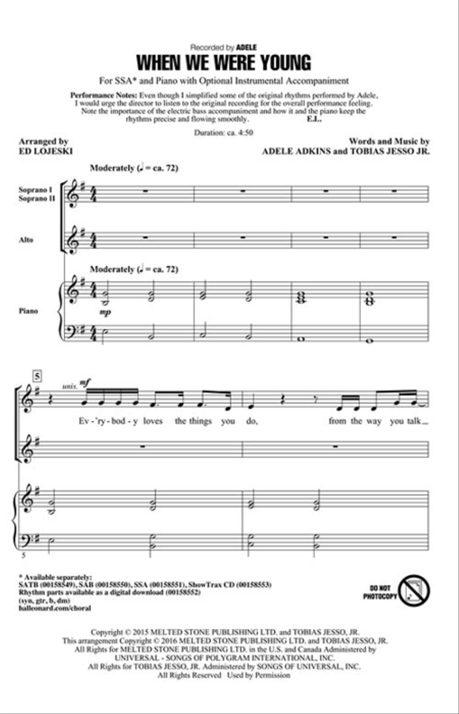 When We Were Young SSA scores gallery preview page 2