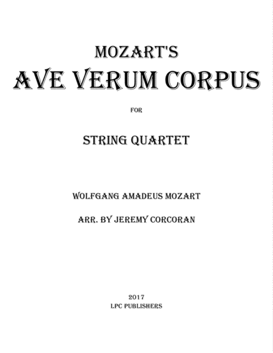 Ave Verum Corpus for String Quartet image number null