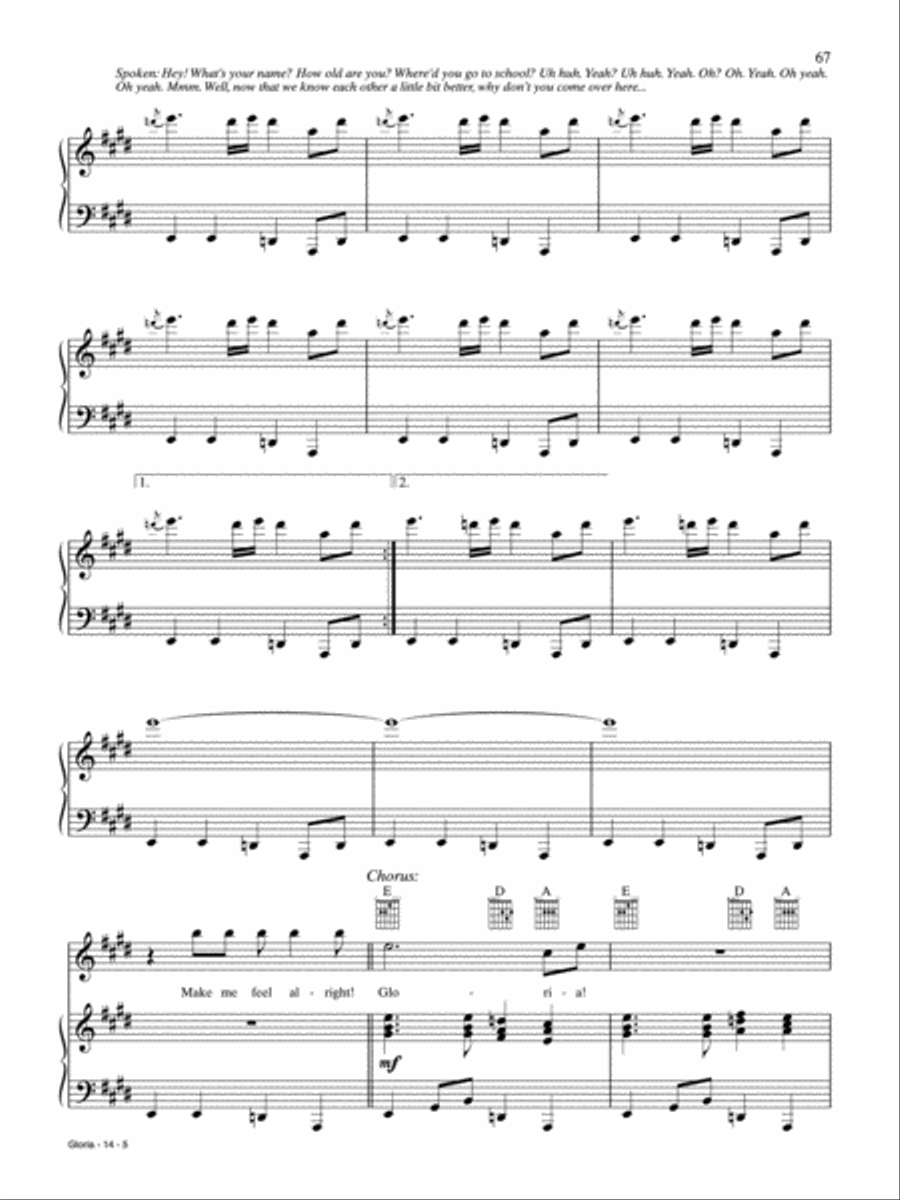 Gloria Piano, Vocal, Guitar scores gallery preview page 5