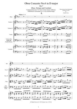 Albinoni - Oboe Concerto No.6 in D major Op.7 for Oboe, Strings and Cembalo