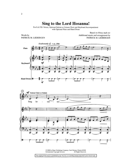 Sing to the Lord Hosanna! image number null