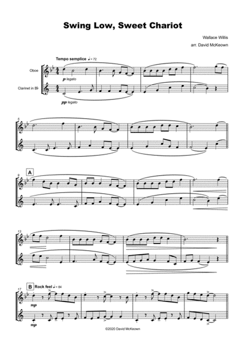 Swing Low, Swing Chariot, Gospel Song for Oboe and Clarinet Duet