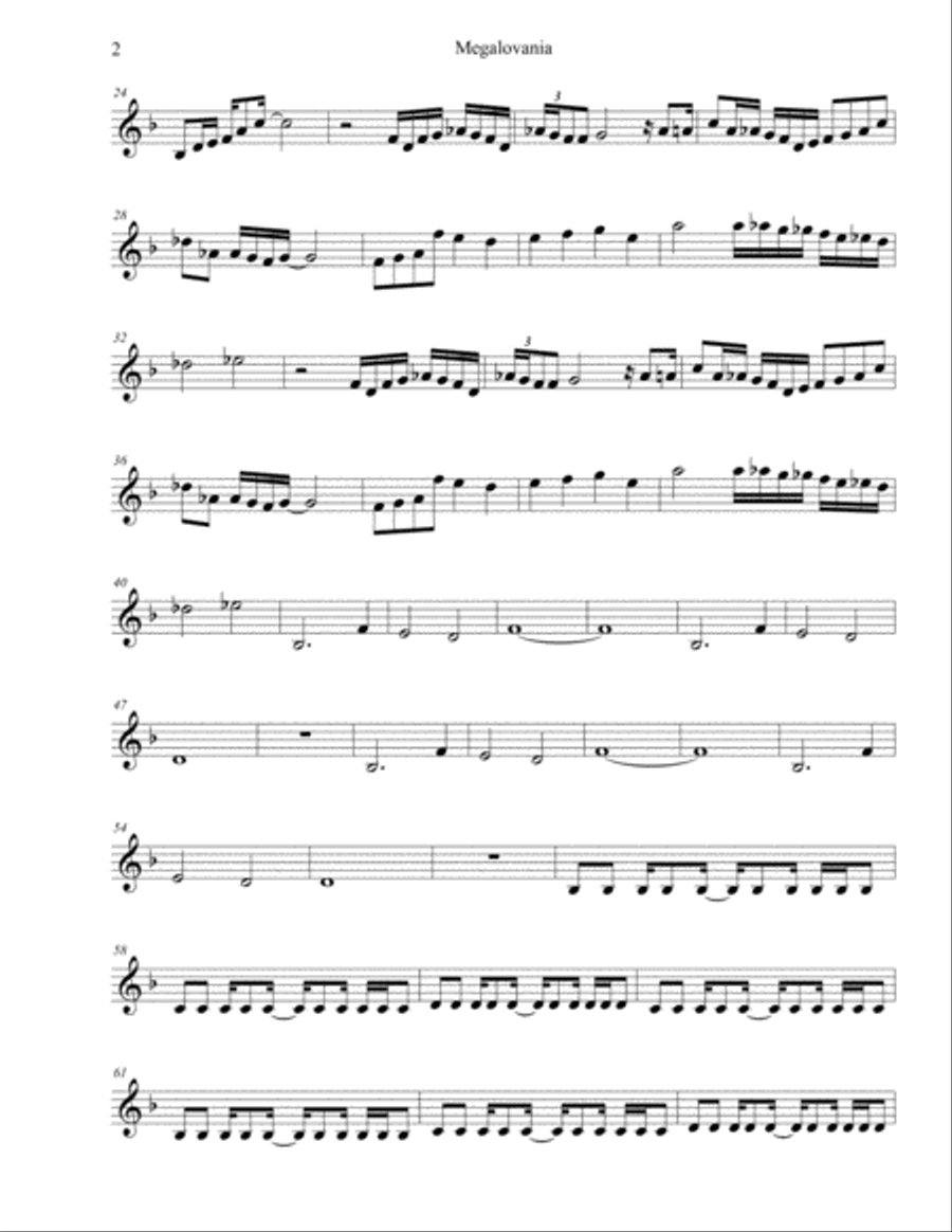 MEGALOVANIA (from Undertale) Oboe Solo scores gallery preview page 2