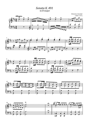 Scarlatti - Keyboard Sonata in D major, K.491 - Original For Piano Solo