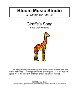 Giraffe's Song Bass Clef Study (Alphanotes & Standard Notation)