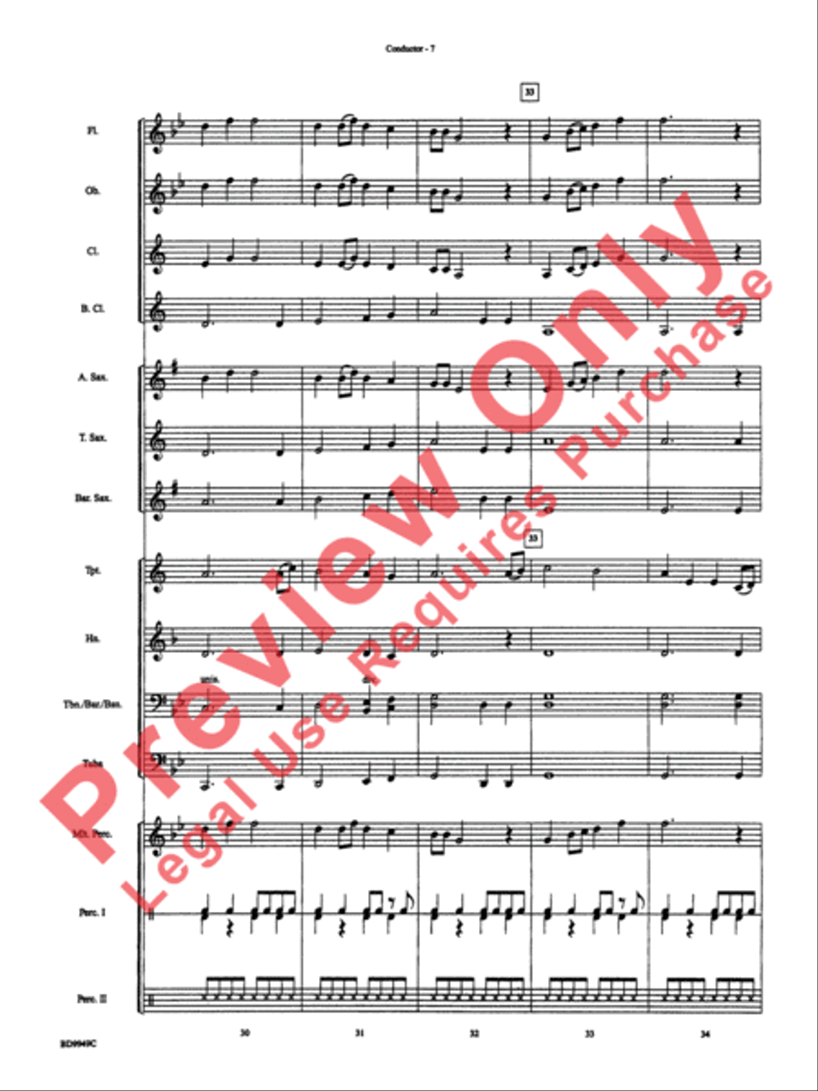 Ancient Spirits Concert Band scores gallery preview page 9
