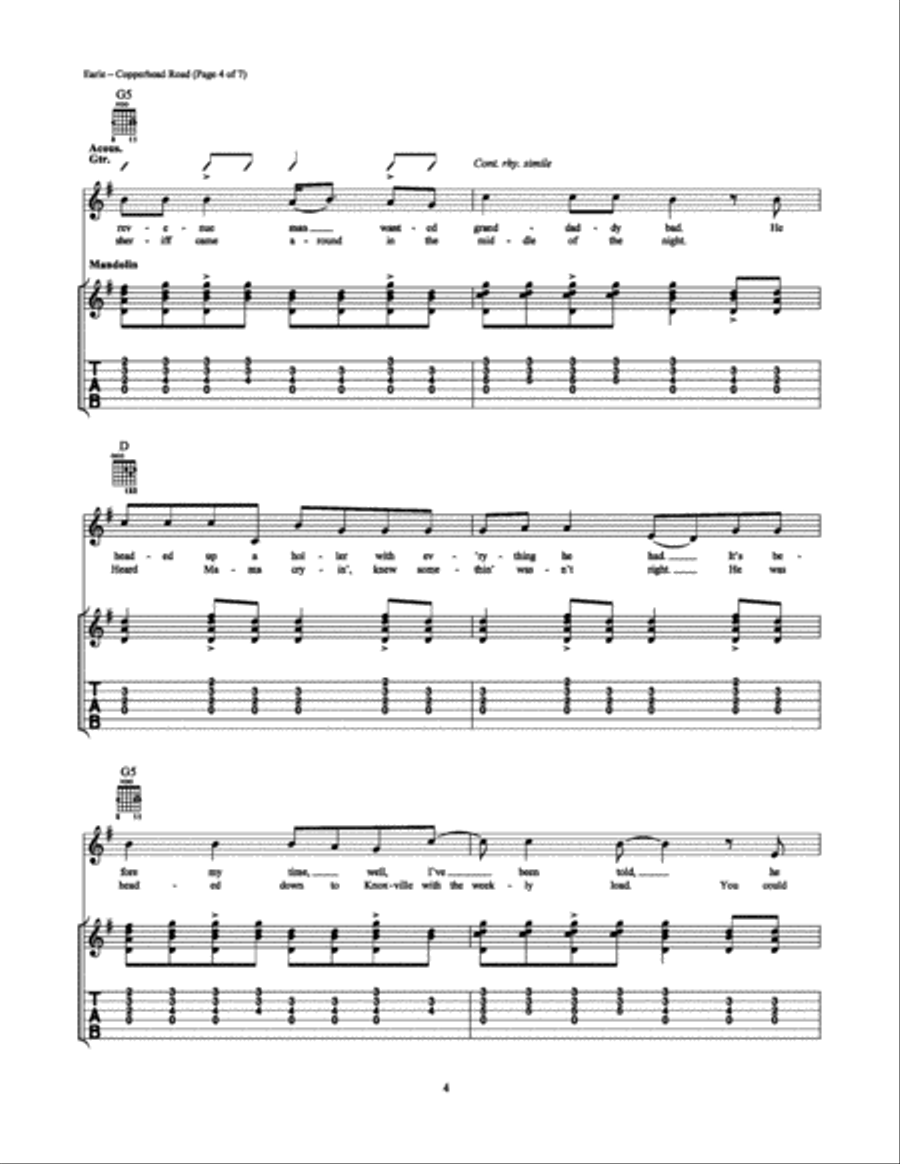 Copperhead Road Electric Guitar scores gallery preview page 4