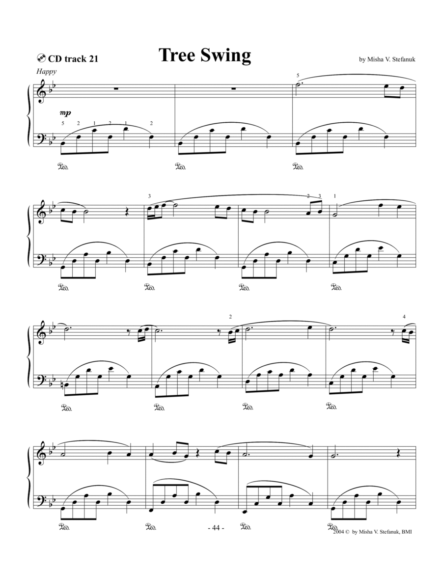 Tree Swing, easy intermediate Romantic.pdf Piano Solo scores gallery preview page 1