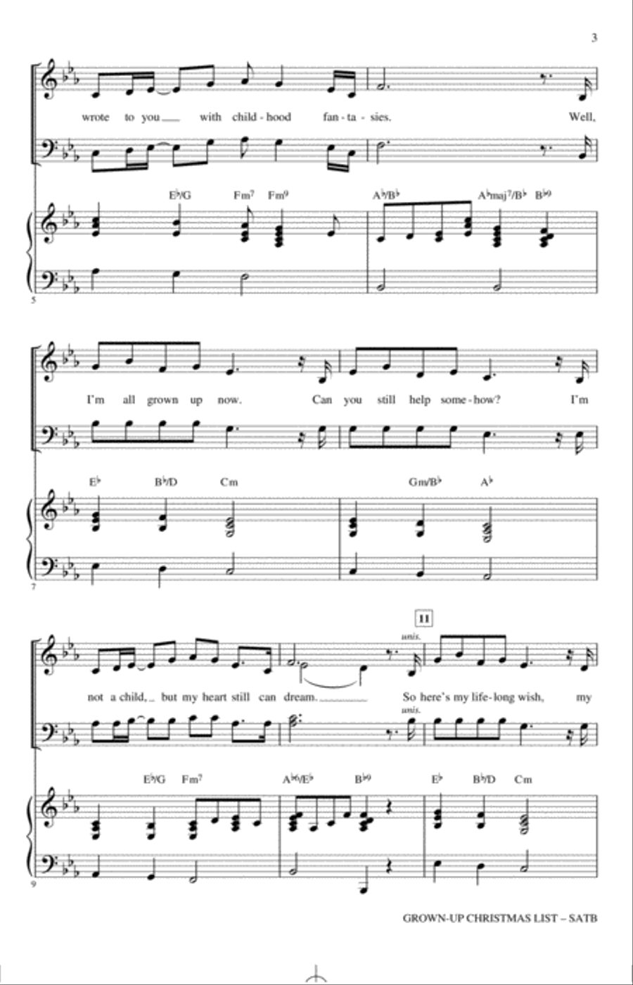 Grown-Up Christmas List (arr. Kirby Shaw) 4-Part scores gallery preview page 2