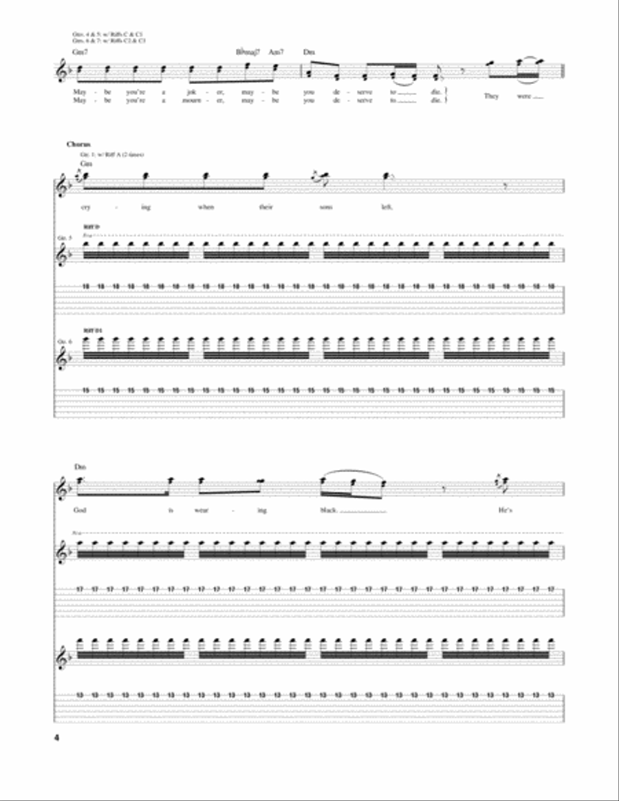 Spiders by System of a Down - Electric Guitar - Digital Sheet Music