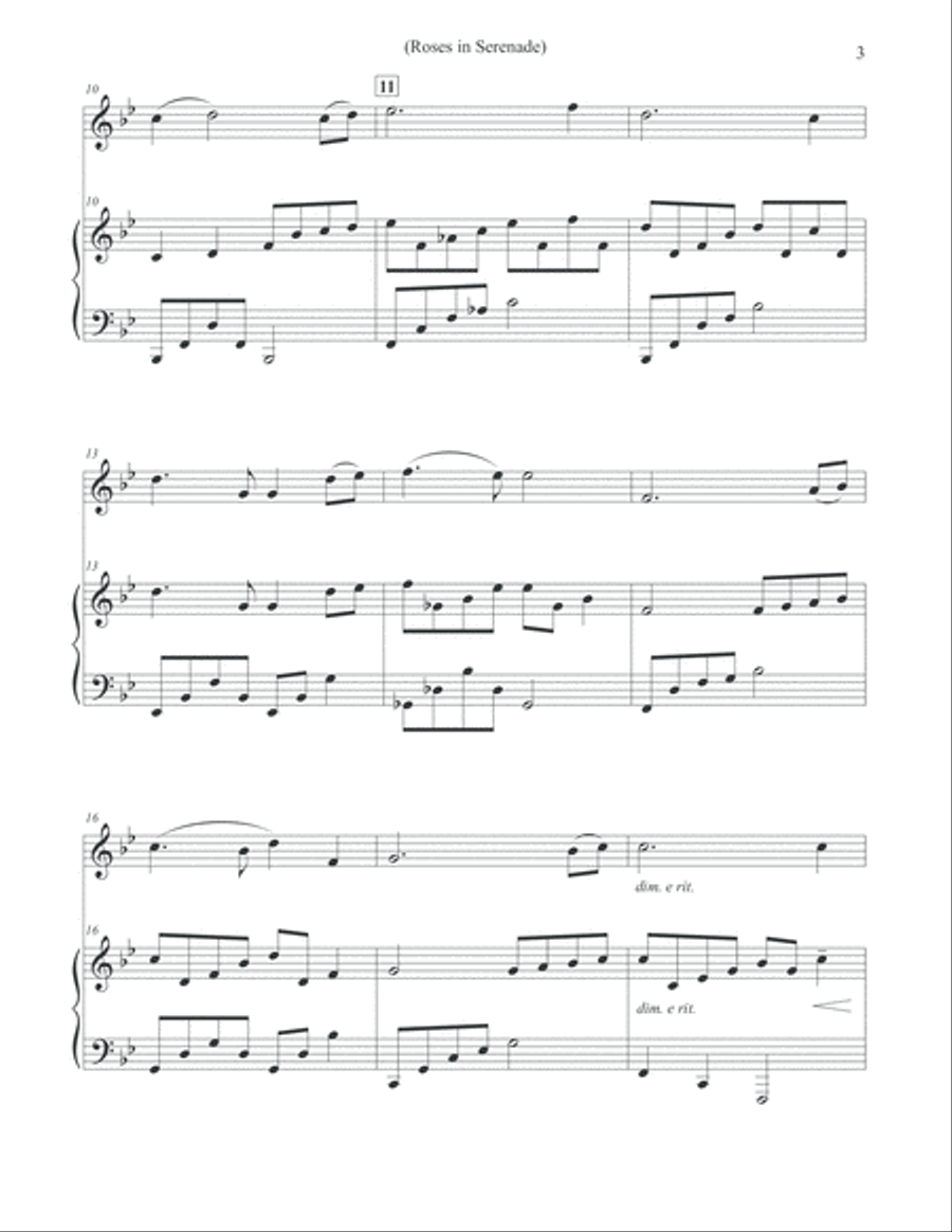 Roses in Serenade - Violin & Piano Violin Solo scores gallery preview page 3