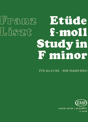 Book cover for Etude In F Min-pno