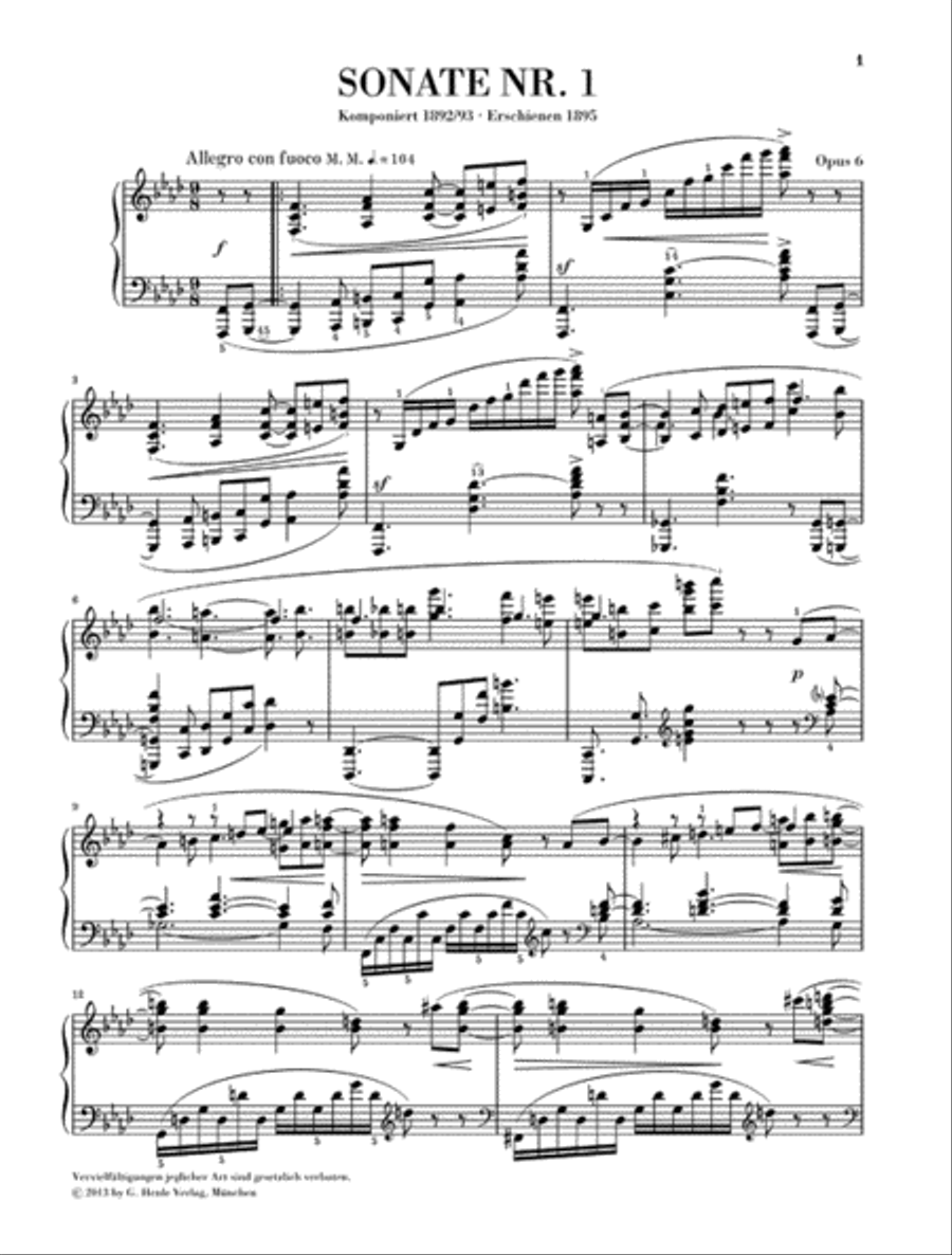 Piano Sonata No. 1 in F minor, Op. 6 Piano Solo scores gallery preview page 2