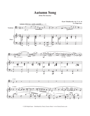 Autumn Song from the Seasons for Trombone and Piano