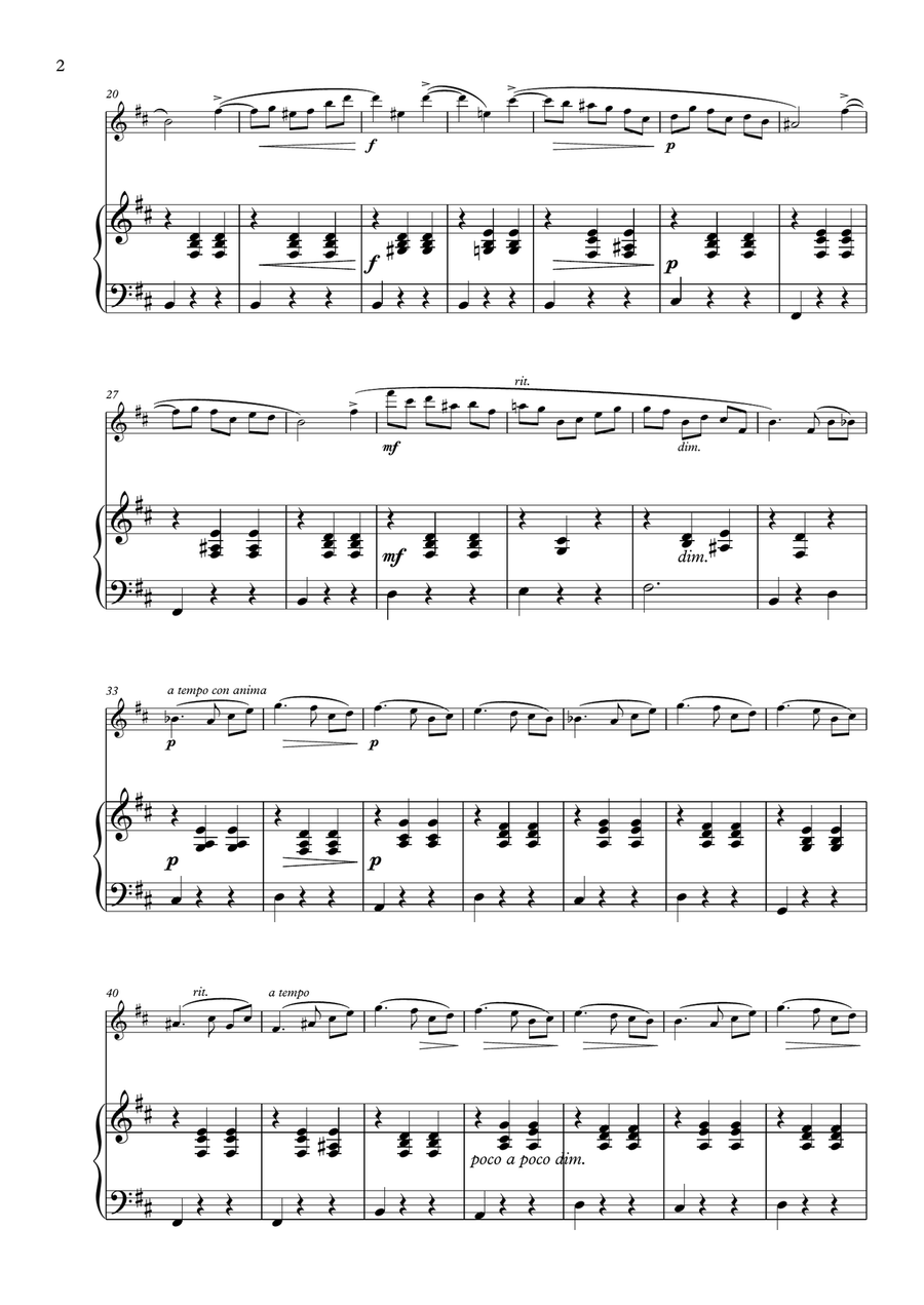 Waltz in B Minor Op. 69, No. 2 for Flute & Piano Flute Solo scores gallery preview page 2