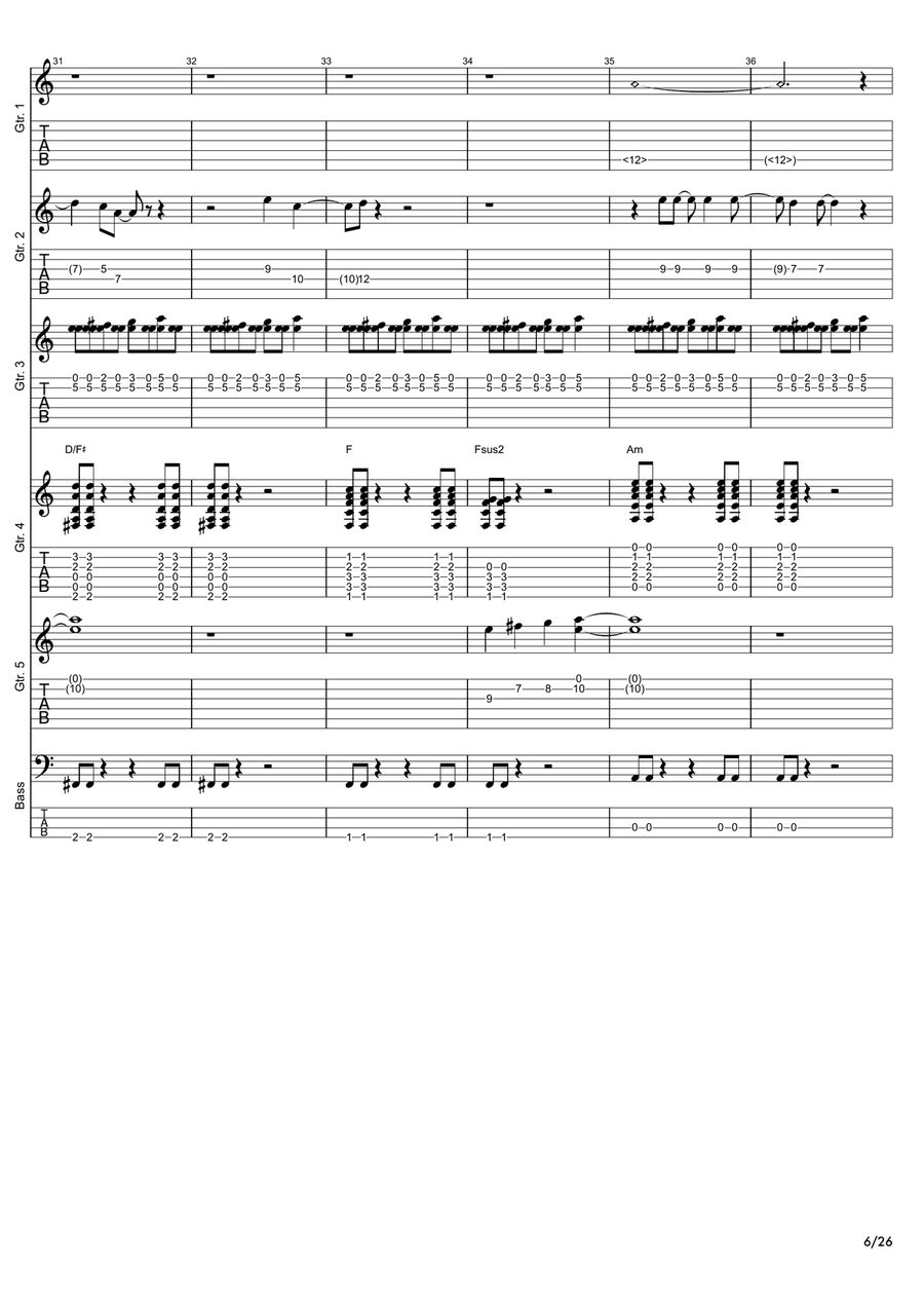 The Pretender Guitar Ensemble scores gallery preview page 6