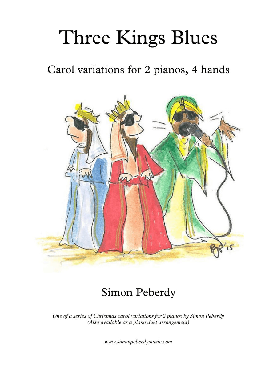 Three Kings Blues, for 2 pianos, 4 hands (variation on the Christmas carol "We three kings..")