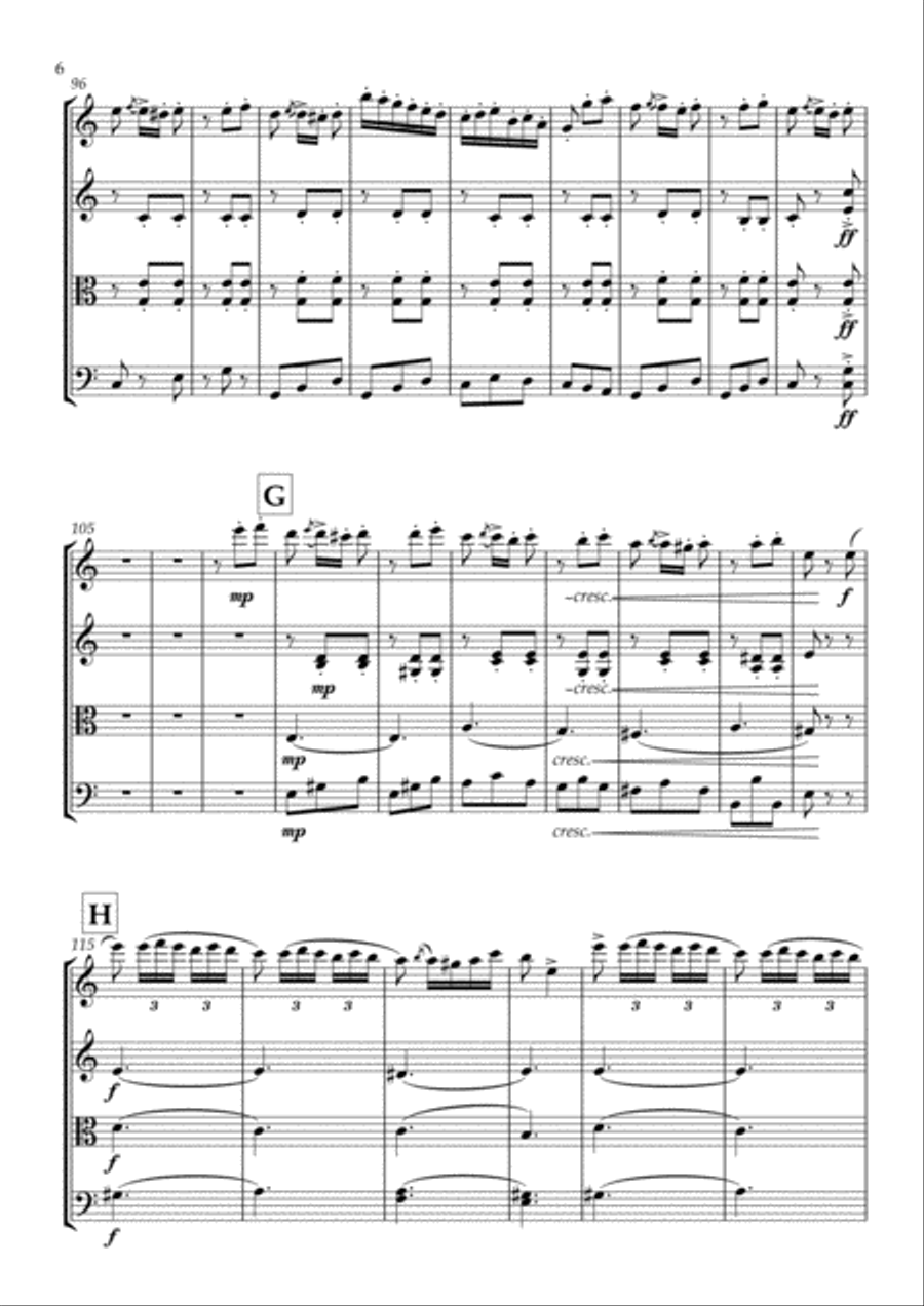 La Boda de Luis Alonso - G. Gimenez - For String Quartet (Full Score and Parts) String Quartet scores gallery preview page 6