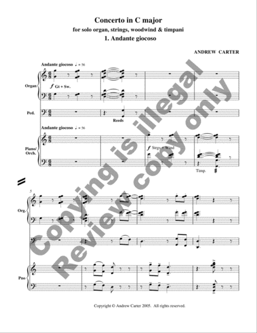 Concerto in C Major (Additional Full Score) Organ scores gallery preview page 3