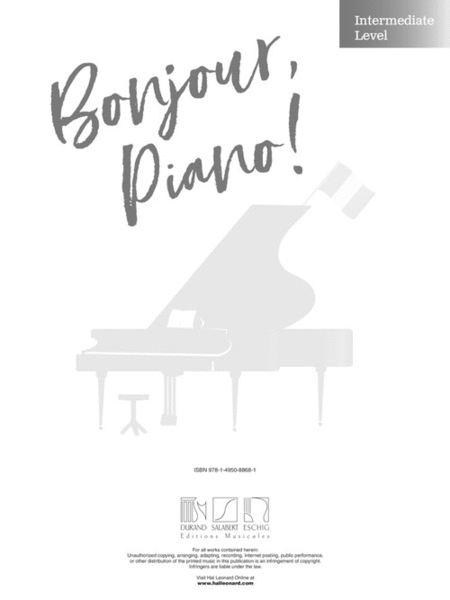 Bonjour, Piano! - Intermediate Level