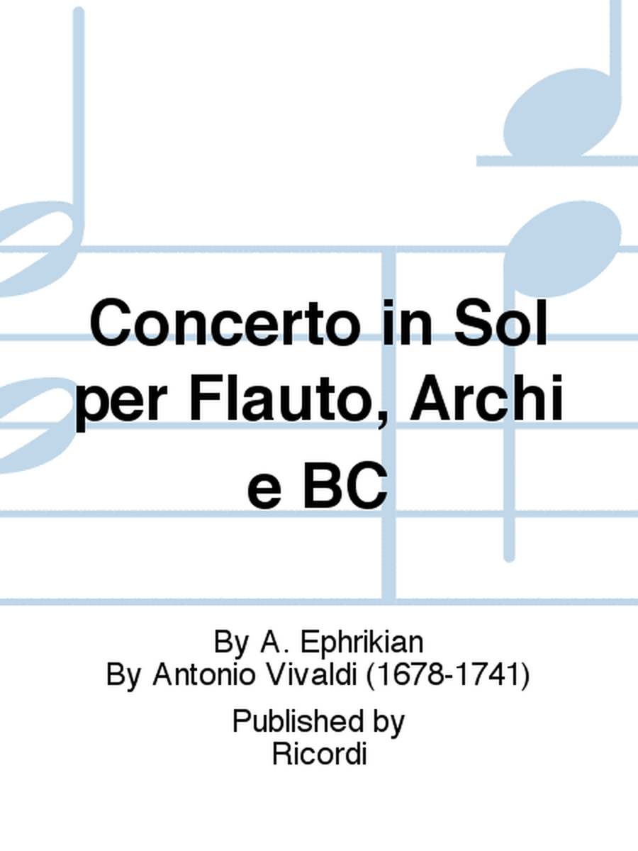 Concerto In Sol Maggiore Rv 436