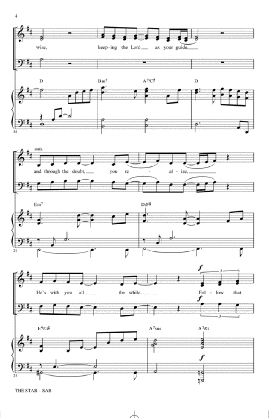 The Star (arr. Mark Brymer) 3-Part scores gallery preview page 3