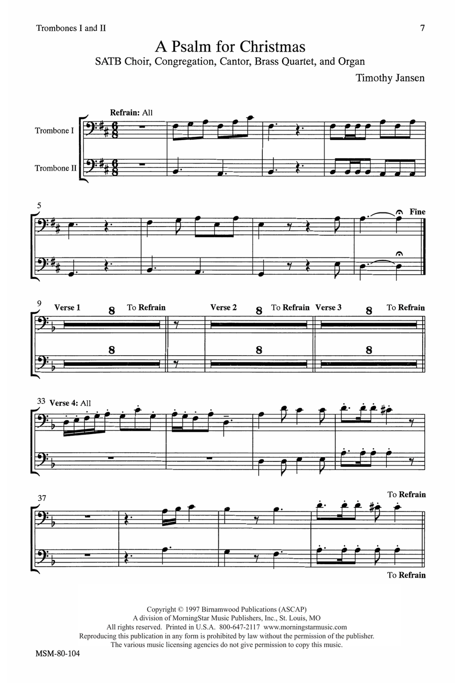 A Psalm for Christmas A Psalm for Christmas 4-Part scores gallery preview page 7
