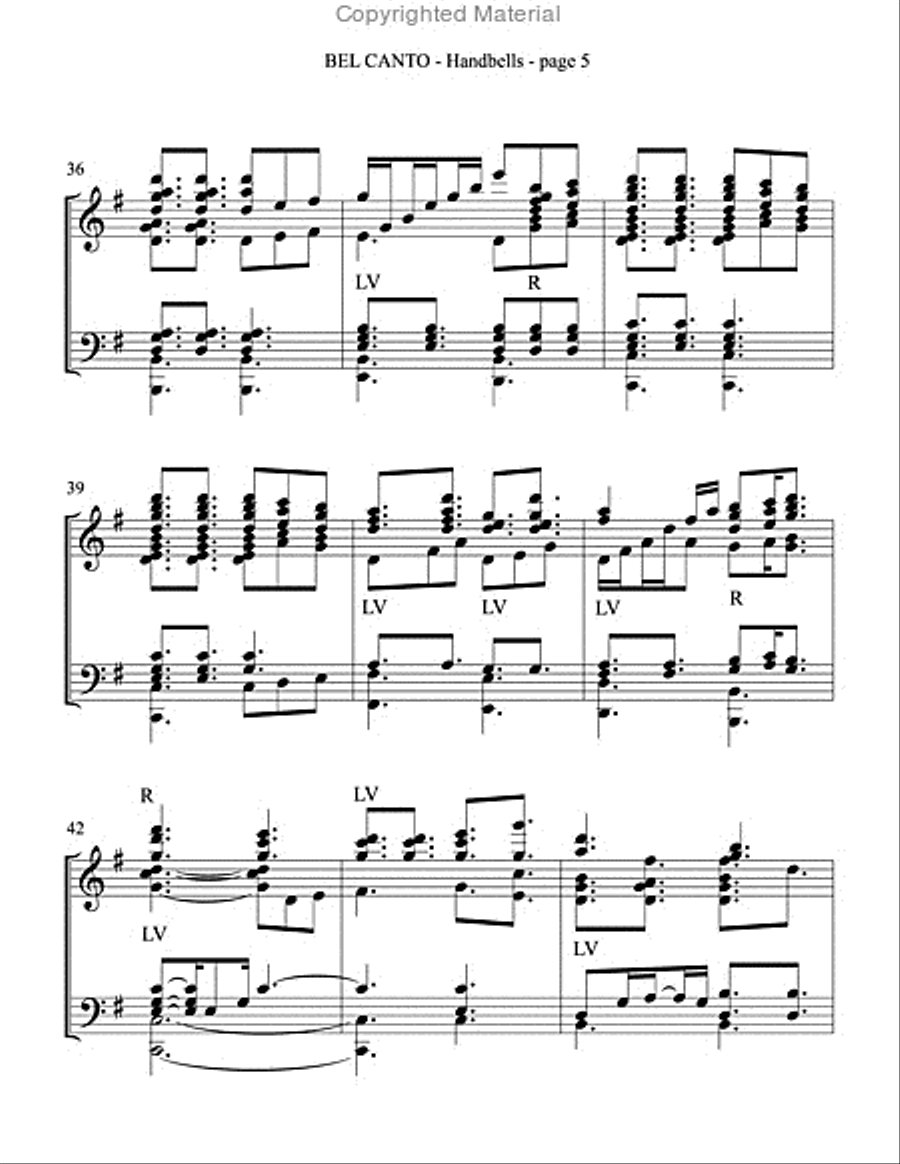 Bel Canto - Handbell score and parts Handbell Choir scores gallery preview page 6