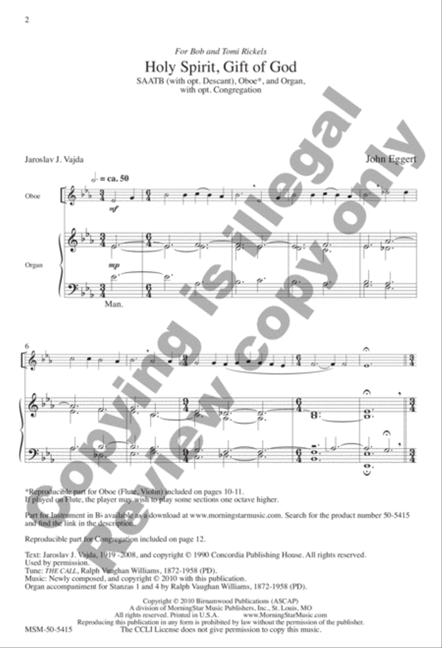 Holy Spirit, Gift of God Holy Spirit, Gift of God Divisi scores gallery preview page 2