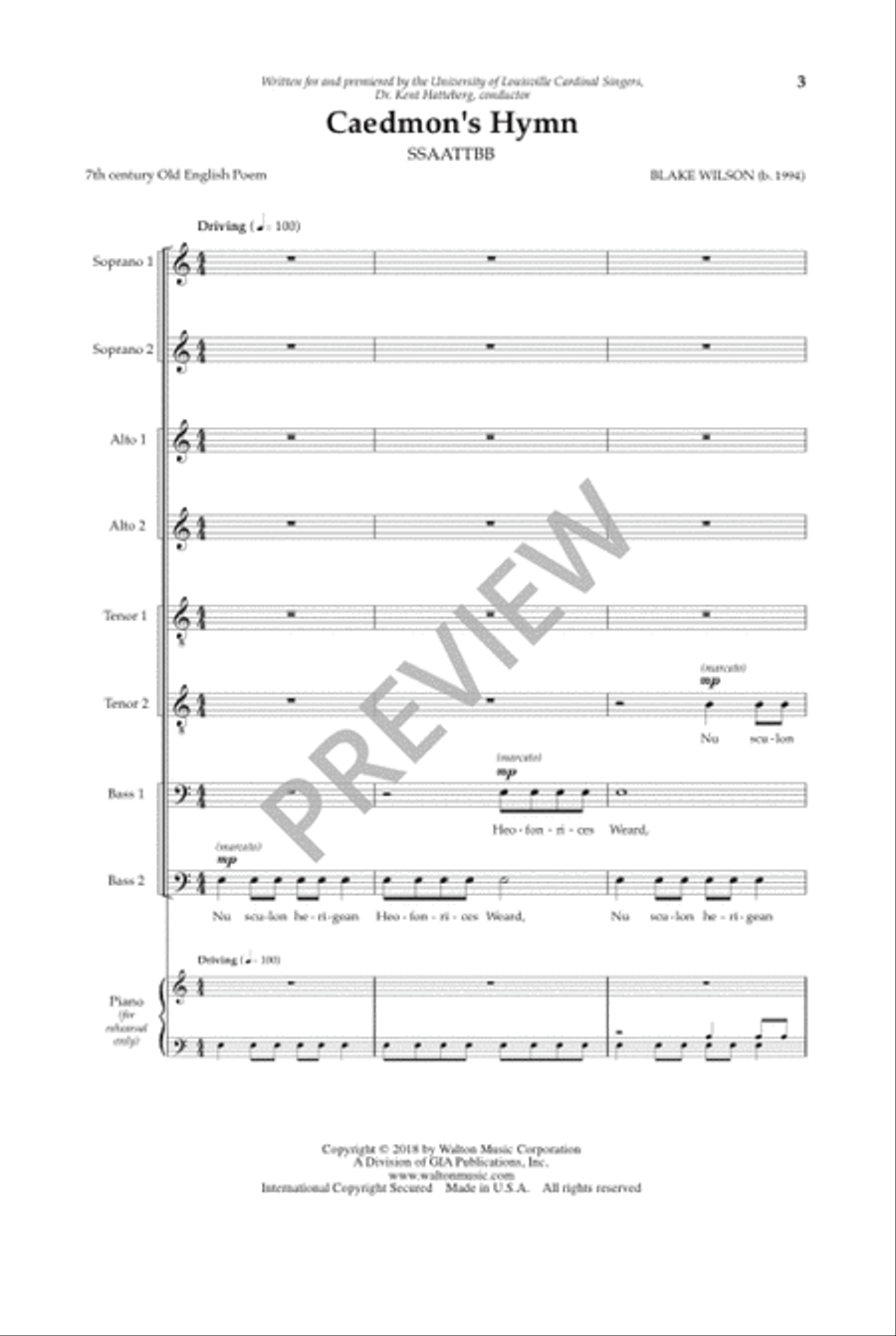 Caedmon's Hymn SSAATTBB scores gallery preview page 4