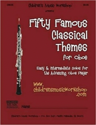Book cover for Fifty Famous Classical Themes for Oboe