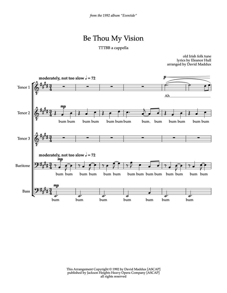 Be Thou My Vision (from “Eventide”) TTBB scores gallery preview page 1