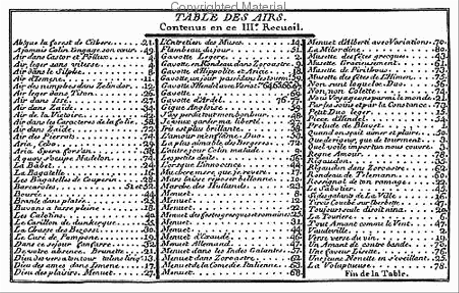 3rd collection of pieces, short airs, brunettes, menuets, etc (undated = 1757) Flute Solo scores gallery preview page 2