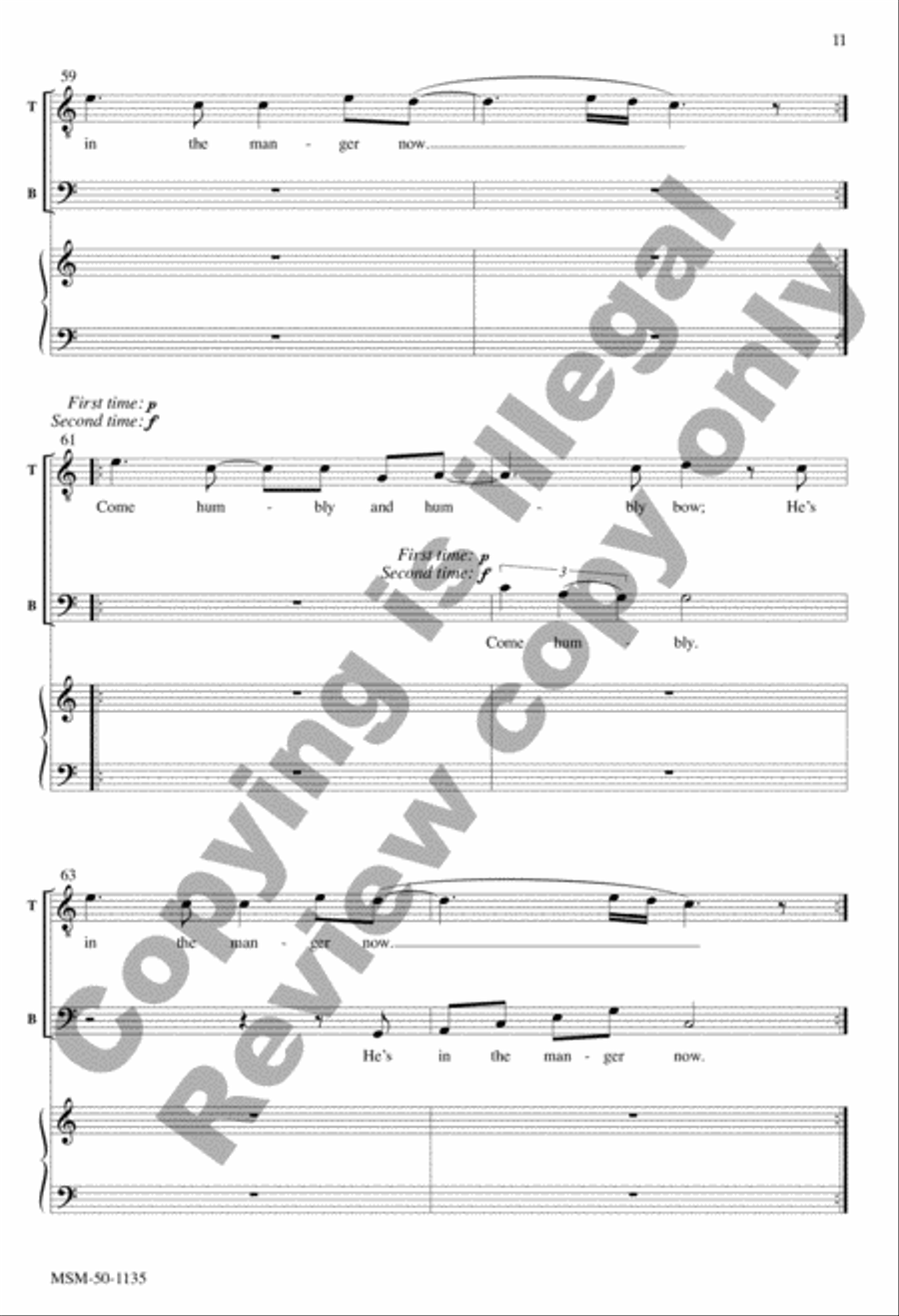A King Is Born (Choral Score) TTBB scores gallery preview page 11