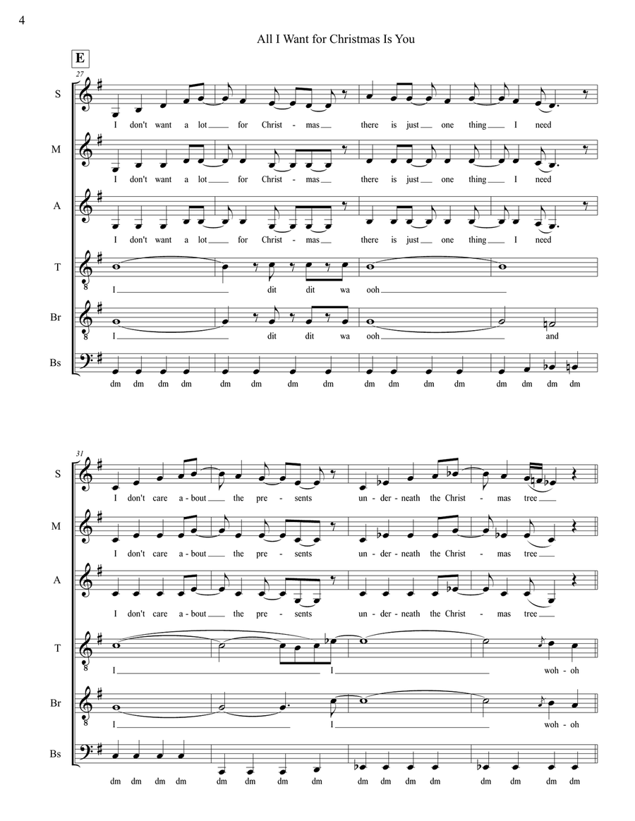 All I Want For Christmas Is You Divisi scores gallery preview page 4