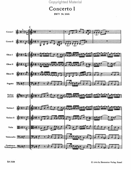 Brandenburg Concerto, No. 1 F major, BWV 1046 image number null