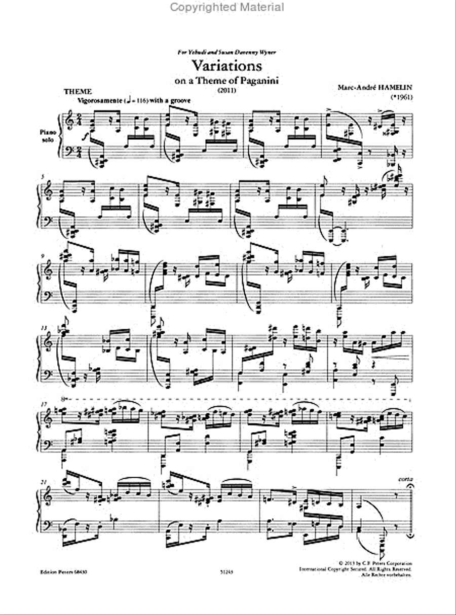Variations on a Theme of Paganini for Piano Piano Solo scores gallery preview page 2