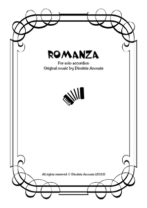 Book cover for Dimitris Anousis "Romanza" for solo accordion