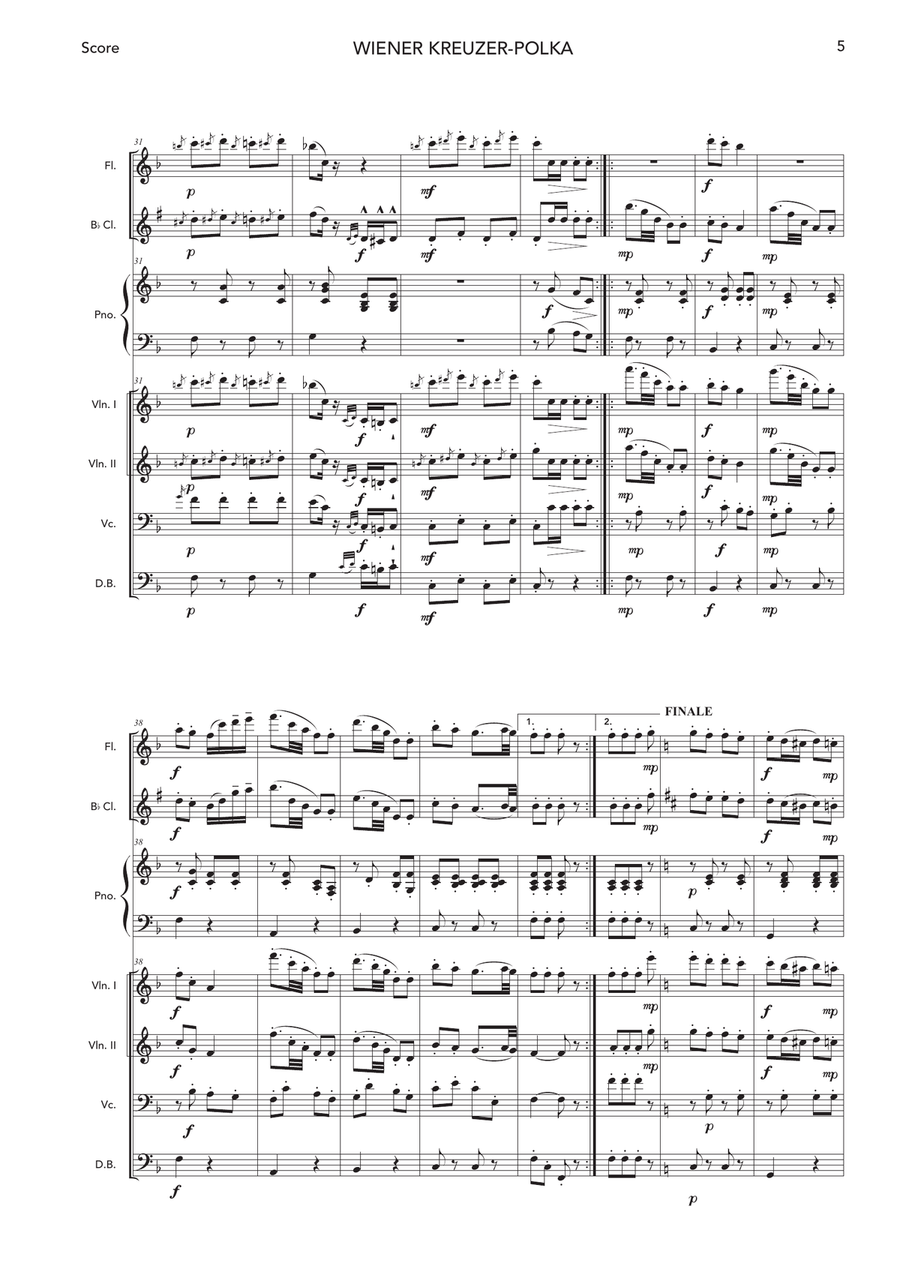 Wiener Kreuzer-Polka Wiener Kreuzer-Polka Chamber Orchestra scores gallery preview page 5