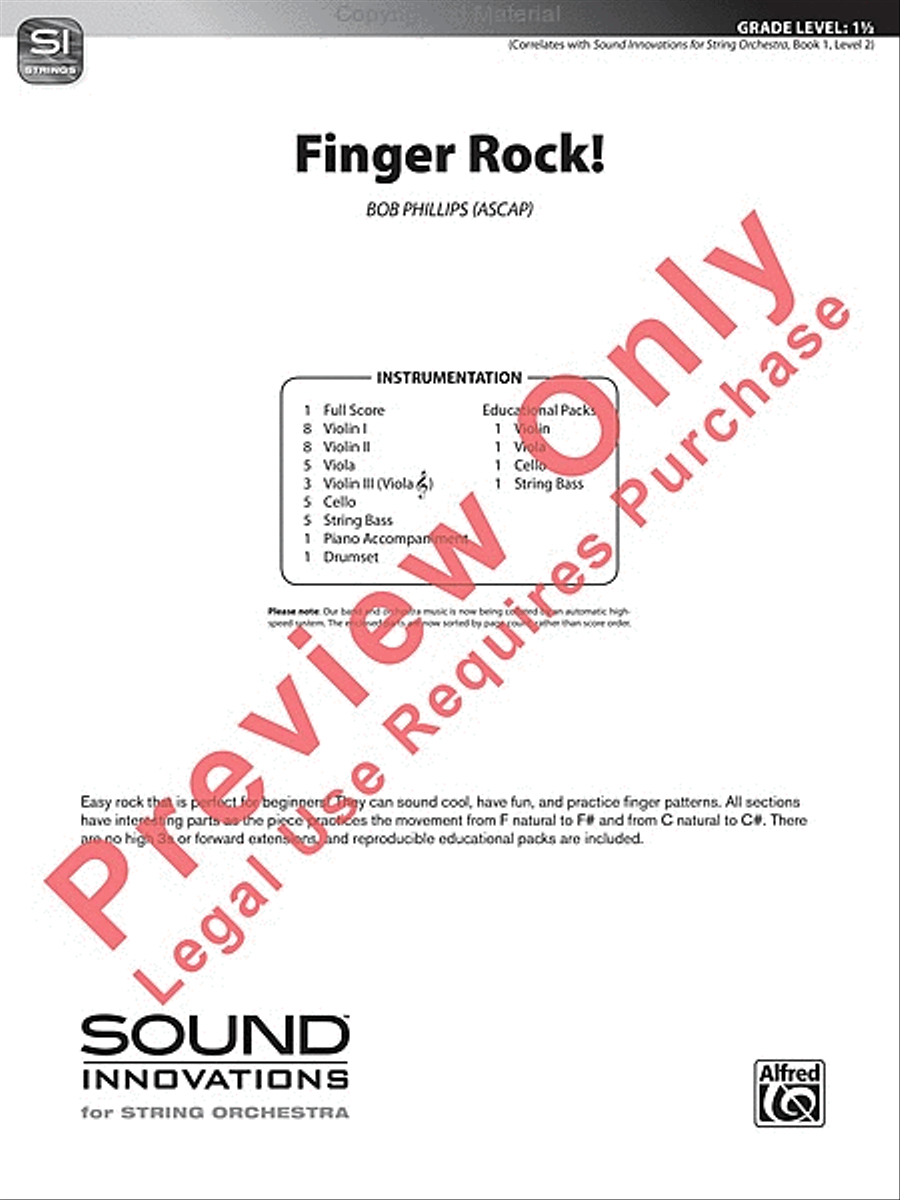 Finger Rock! Finger Rock! String Orchestra scores gallery preview page 2