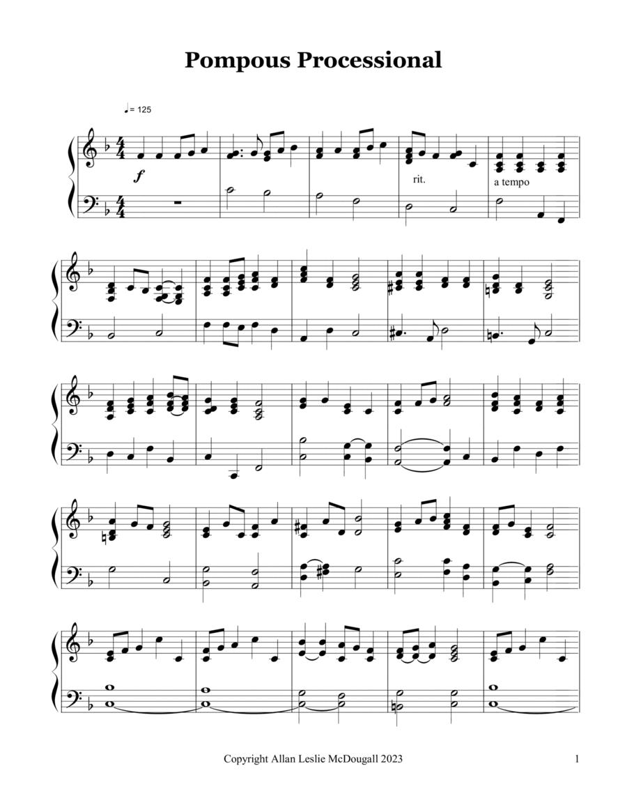 Pompous Processional Organ Solo scores gallery preview page 1