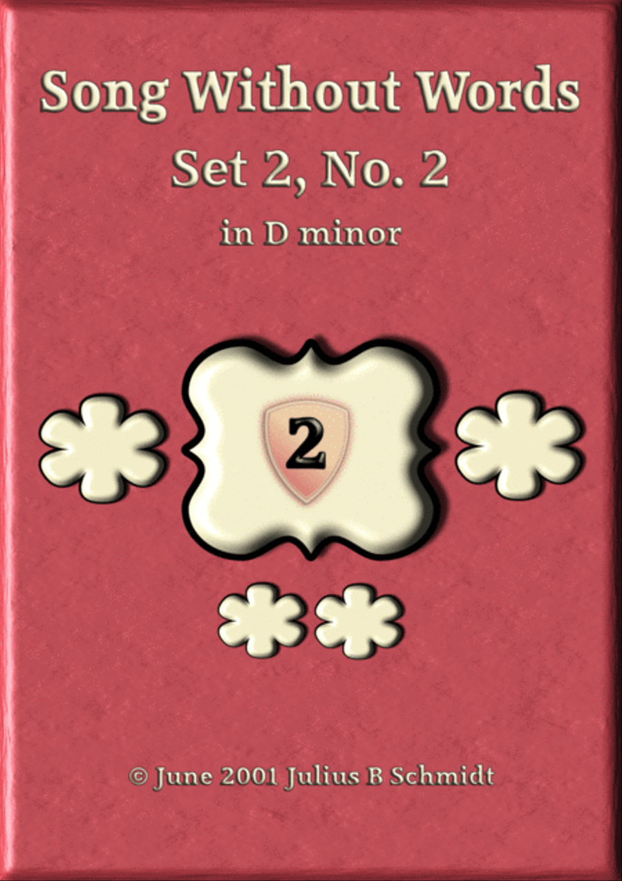 Song Without Words Set 2, No. 2 in D minor Piano Solo scores gallery preview page 1